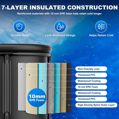 Ice Bath Chiller & Cold Plunge Tub Kit, 1/3HP Cold Plunge Chiller with External Pump & Filter, XXL 148Gal Upgraded Ice Pod, Cold Plunge Tub with Water Chiller for Cold Therapy Recovery