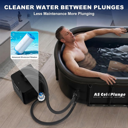 Ice Bath Chiller & Cold Plunge Tub Kit, 1/3HP Cold Plunge Chiller with External Pump & Filter, XXL 148Gal Upgraded Ice Pod, Cold Plunge Tub with Water Chiller for Cold Therapy Recovery