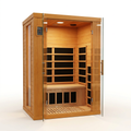 2-Person Infrared Sauna Built to Reduce EMF Exposure, Canadian Hemlock Wood, 6 Carbon Heating Panels