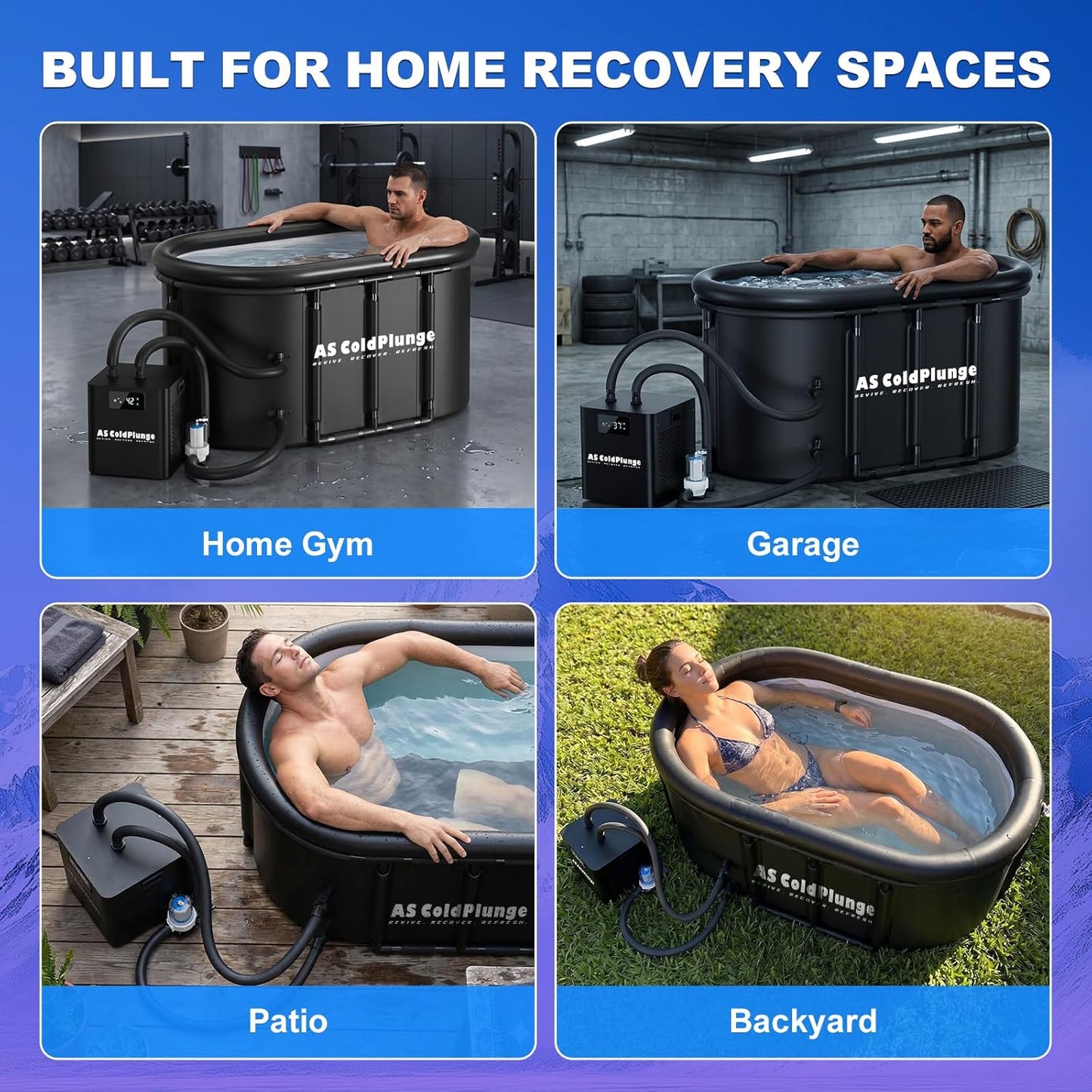 Ice Bath Chiller & Cold Plunge Tub Kit, 1/3HP Cold Plunge Chiller with External Pump & Filter, XXL 148Gal Upgraded Ice Pod, Cold Plunge Tub with Water Chiller for Cold Therapy Recovery