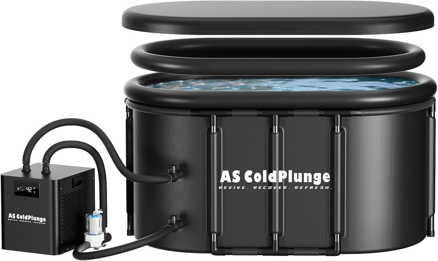 Ice Bath Chiller & Cold Plunge Tub Kit, 1/3HP Cold Plunge Chiller with External Pump & Filter, XXL 148Gal Upgraded Ice Pod, Cold Plunge Tub with Water Chiller for Cold Therapy Recovery